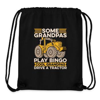 Moissonneuse, Certains grands-pères jouent au bingo, à la vie agricole - Sac à cordon recyclé Stanley/Stella - noir - Devant