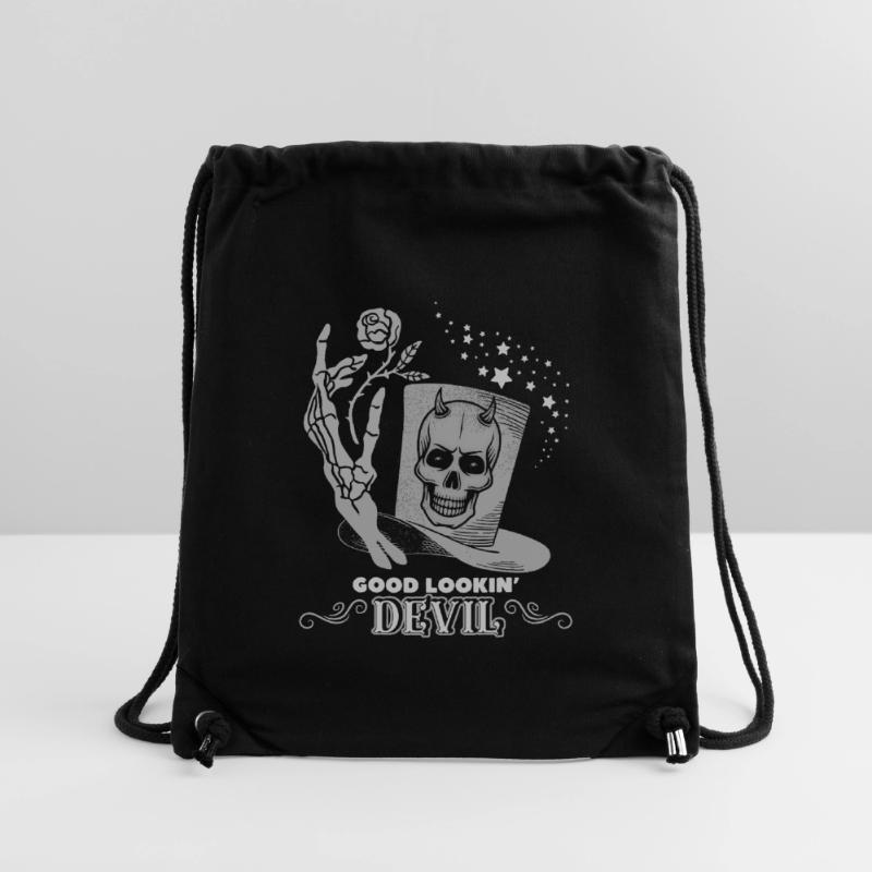 Devil Devil, Satan Saying Skeleton Hand with Rose Stanley/Stella Recycled Gym Bag