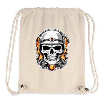 Totenkopf - Skelett - Totenkopf - Motorradhelm - Stanley/Stella recycelter Gym Bag - Naturweiß - Vorne
