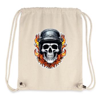 Totenkopf - Skelett - Totenkopf - Motorradhelm - Stanley/Stella recycelter Gym Bag - Naturweiß - Vorne