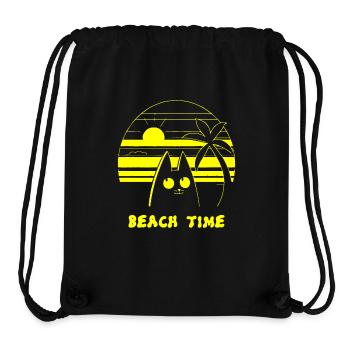 Palm Trees Beach Time Cat - Stanley/Stella Recycled Gym Bag - black - Front