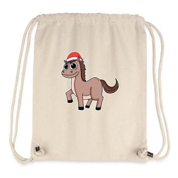 Cheval de Noël - Sac à cordon recyclé Stanley/Stella - blanc naturel - Devant