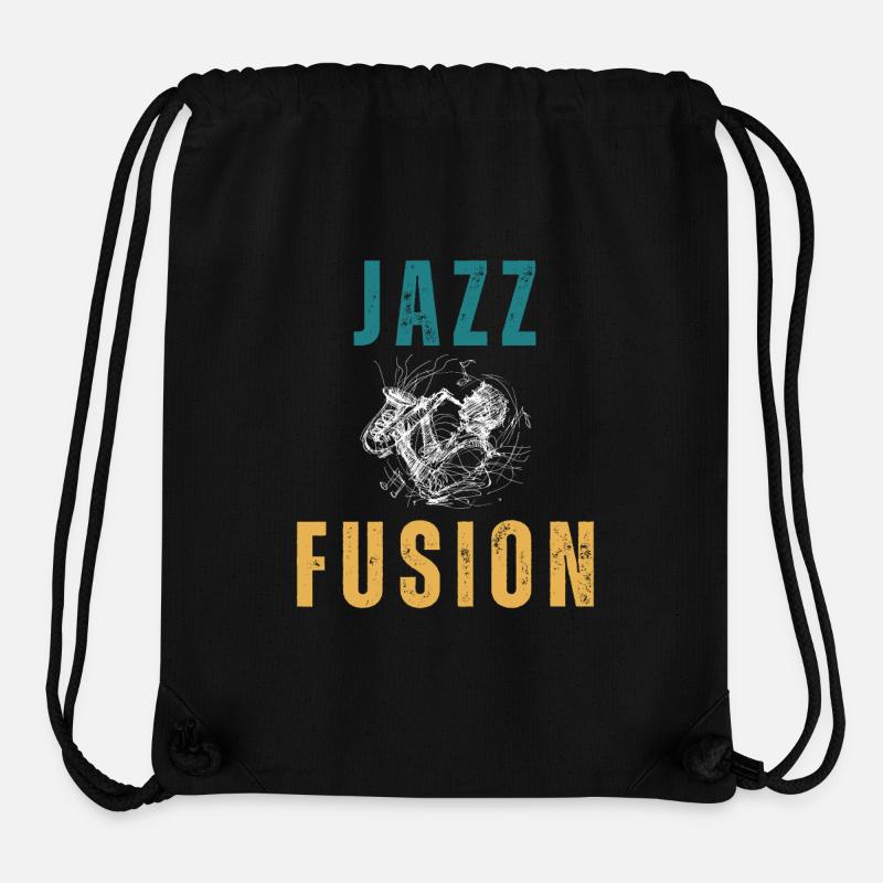 Conception de cadeau Jazz Fusion pour les amateurs de Jazz - Sac à cordon recyclé Stanley/Stella - noir