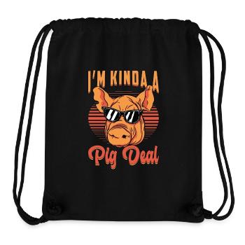 Élevage de porcs Je suis un peu un cochon Deal aime la ferme porcine - Sac à cordon recyclé Stanley/Stella - noir - Devant