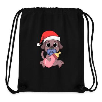 Hund Baby Weihnachten - Stanley/Stella recycelter Gym Bag - Schwarz - Vorne