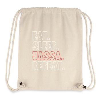 Essen Trinken Jassa Repeat - Stanley/Stella recycelter Gym Bag - Naturweiß - Vorne