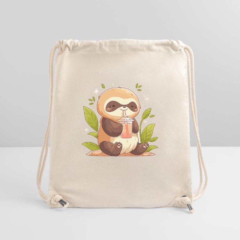 Kawaii Sloth Drinks Boba Bubble Tea Chibi Stanley/Stella Recycled Gym Bag