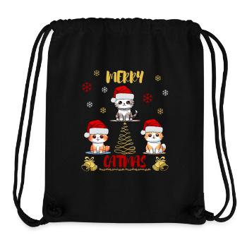 Merry Catmas Cat Lover Funny Cute - Stanley/Stella Recycled Gym Bag - black - Front