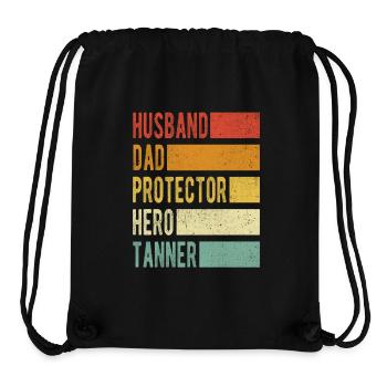 Tanner nom papa cadeau - Sac à cordon recyclé Stanley/Stella - noir - Devant