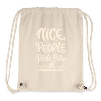 Nice People Ride Bike Fahrradsport Spruch Zitat - Stanley/Stella recycelter Gym Bag - Naturweiß - Vorne