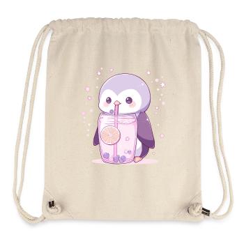 Kawaii Pinguin trinkt Boba Bubble Tea Chibi - Stanley/Stella recycelter Gym Bag - Naturweiß - Vorne