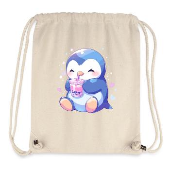 Kawaii Pinguin trinkt Boba Bubble Tea Chibi - Stanley/Stella recycelter Gym Bag - Naturweiß - Vorne