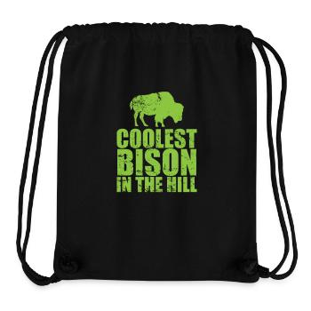Cooles Bison in the Hill Tier - Stanley/Stella recycelter Gym Bag - Schwarz - Vorne