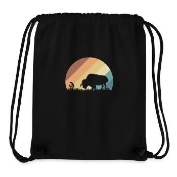 amerikanisches Bison Tier Herde Natur - Stanley/Stella recycelter Gym Bag - Schwarz - Vorne