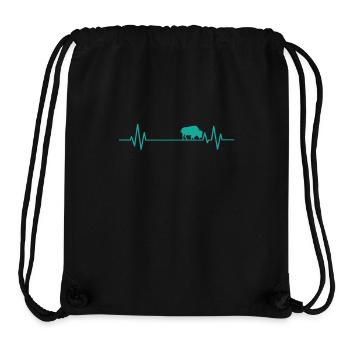 Herzschlaglinie Bison Tier - Stanley/Stella recycelter Gym Bag - Schwarz - Vorne