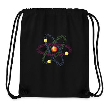 Amoureux des mathématiques, balise Pi, symbole de l’atome, nombres 3.14 - Sac à cordon recyclé Stanley/Stella - noir - Devant