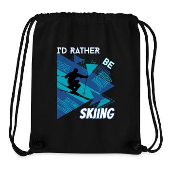 I'd Rather Ski - Ski Wintersportler Skifahrer - Stanley/Stella recycelter Gym Bag - Schwarz - Vorne