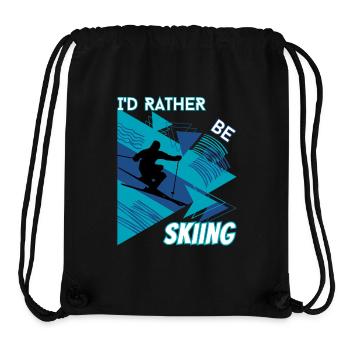 I'd Rather Ski - Ski Wintersportler Skifahrer - Stanley/Stella recycelter Gym Bag - Schwarz - Vorne