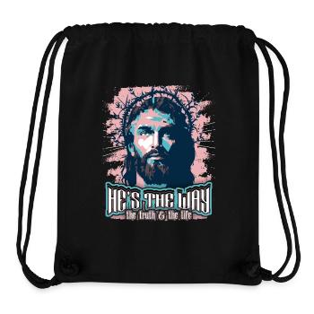 Jesus Christ with Crown of Thorns Christian Saying - Stanley/Stella Recycled Gym Bag - black - Front