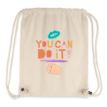 Hey You Can Do It Motivational Words - Stanley/Stella Recycled Gym Bag - natural - Front