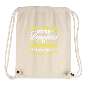 Légendaire Et Tennisman Cadeau Tennis Drôle - Sac à cordon recyclé Stanley/Stella - blanc naturel - Devant