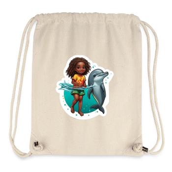 Fröhliches Meeresabenteuer mit Delfin - Stanley/Stella recycelter Gym Bag - Naturweiß - Vorne