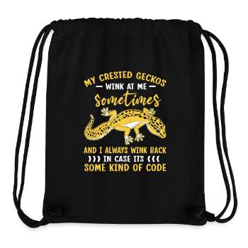 Crowned Gecko Crested Gecko Double Finger Gecko - Stanley/Stella Recycled Gym Bag - black - Front