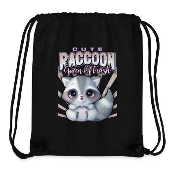 Kawaii Waschbär, lustiger Raccoon-Racoon Spruch - Stanley/Stella recycelter Gym Bag - Schwarz - Vorne