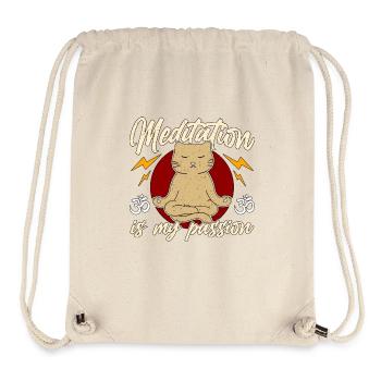 Meditation Is My Passion Yoga Exercise Cat Lover - Stanley/Stella Recycled Gym Bag - natural - Front