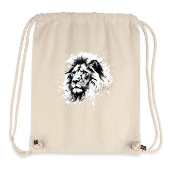Lion Head with Blue Eyes - Lover Lions - Stanley/Stella Recycled Gym Bag - natural - Front