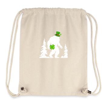 Irish Bigfoot Sasquatch Shamrock Funny - Stanley/Stella Recycled Gym Bag - natural - Front