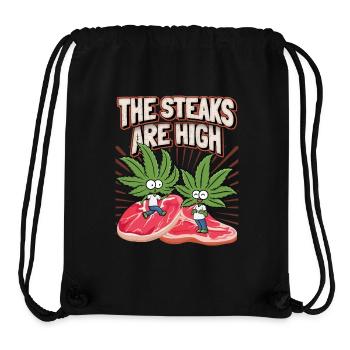 Steak, Cannabis Blatt, Marihuana, lustiger Spruch - Stanley/Stella recycelter Gym Bag - Schwarz - Vorne