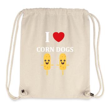 Nourriture Petit corn dog - Sac à cordon recyclé Stanley/Stella - blanc naturel - Devant
