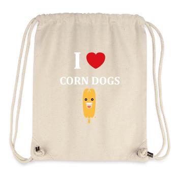 Nourriture Petit corn dog - Sac à cordon recyclé Stanley/Stella - blanc naturel - Devant