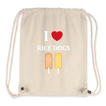 Nourriture Petit corn dog - Sac à cordon recyclé Stanley/Stella - blanc naturel - Devant