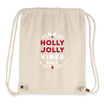 Nur Holly Jolly Vibes - Stanley/Stella recycelter Gym Bag - Naturweiß - Vorne