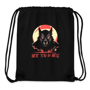 Chien de l’enfer de dessin animé, rendez-vous en enfer - Sac à cordon recyclé Stanley/Stella - noir - Devant