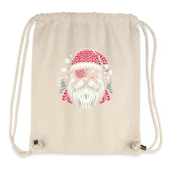 Weihnachtsmann Strickmuster mit Augenklappe - Stanley/Stella recycelter Gym Bag - Naturweiß - Vorne