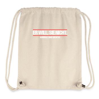 Er will Sie nicht. Komma Grammatik Witz - Stanley/Stella recycelter Gym Bag - Naturweiß - Vorne