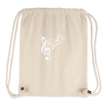 Clé de musique avec notes de musique - Sac à cordon recyclé Stanley/Stella - blanc naturel - Devant