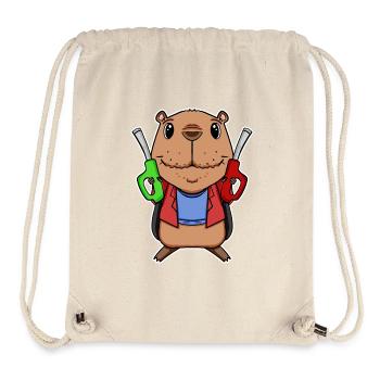 Capybara Wasserschwein Tankwart - Stanley/Stella recycelter Gym Bag - Naturweiß - Vorne