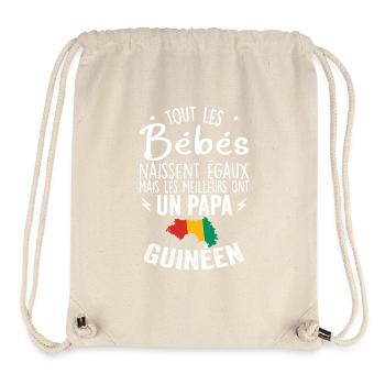 Bébés égaux meilleurs ont un papa Guinéen - Sac à cordon recyclé Stanley/Stella - blanc naturel - Devant