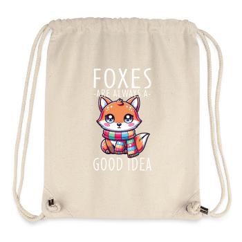 Charmanter Kawaii-Fuchs mit Schalgrafik - Stanley/Stella recycelter Gym Bag - Naturweiß - Vorne