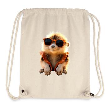 Lunettes de soleil suricate mignon amant de surikate - Sac à cordon recyclé Stanley/Stella - blanc naturel - Devant