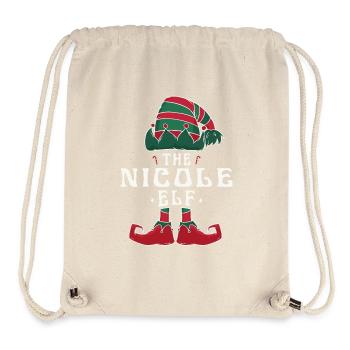 Nicole Elf Family Matching Group Christmas Mom - Stanley/Stella Recycled Gym Bag - natural - Front