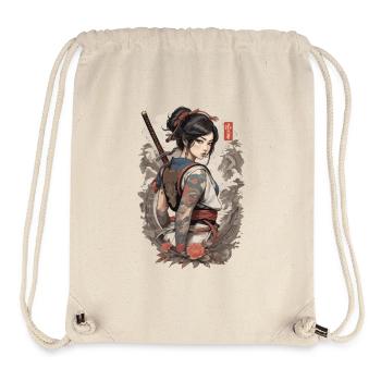 Japanische Samurai-Ninja-Frau - Stanley/Stella recycelter Gym Bag - Naturweiß - Vorne