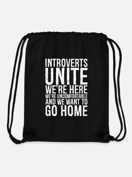 Introverts unite we're here funny shirt - Stanley/Stella Recycled Gym Bag - black
