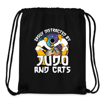 Leicht ablenken durch Judo und Katzen - Stanley/Stella recycelter Gym Bag - Schwarz - Vorne