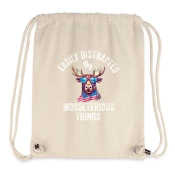 Easily Distracted Funny Moose Moose - Stanley/Stella Recycled Gym Bag - natural - Front