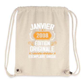 Jubiläum Vintage Geschenk Januar 2008 - 2008 - Stanley/Stella recycelter Gym Bag - Naturweiß - Vorne
